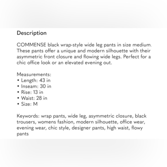 Commense Black Wide-Leg Trousers - Picture 8 of 8